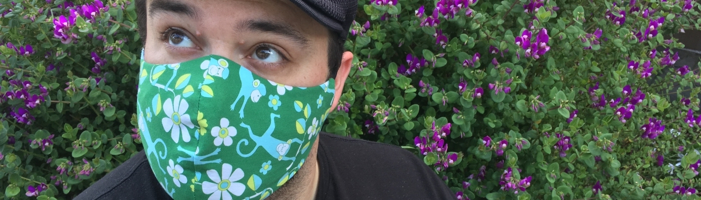 man with cloth face mask